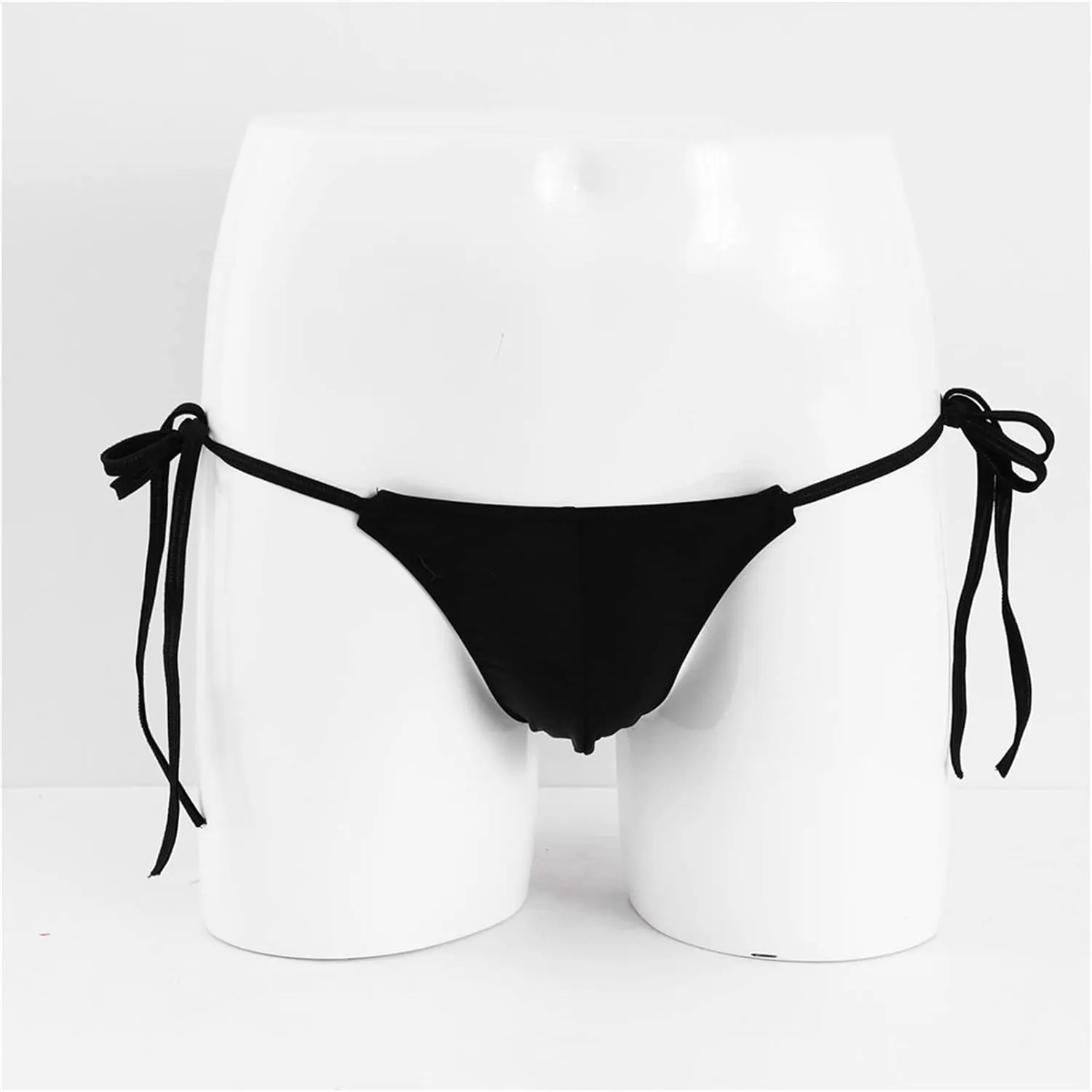 JEsilunmaMY Lace Up Bikini Briefs for Men Low Rise Side Tie Bulge Underwear Panties See Through Hollow Underpants Swimsuit