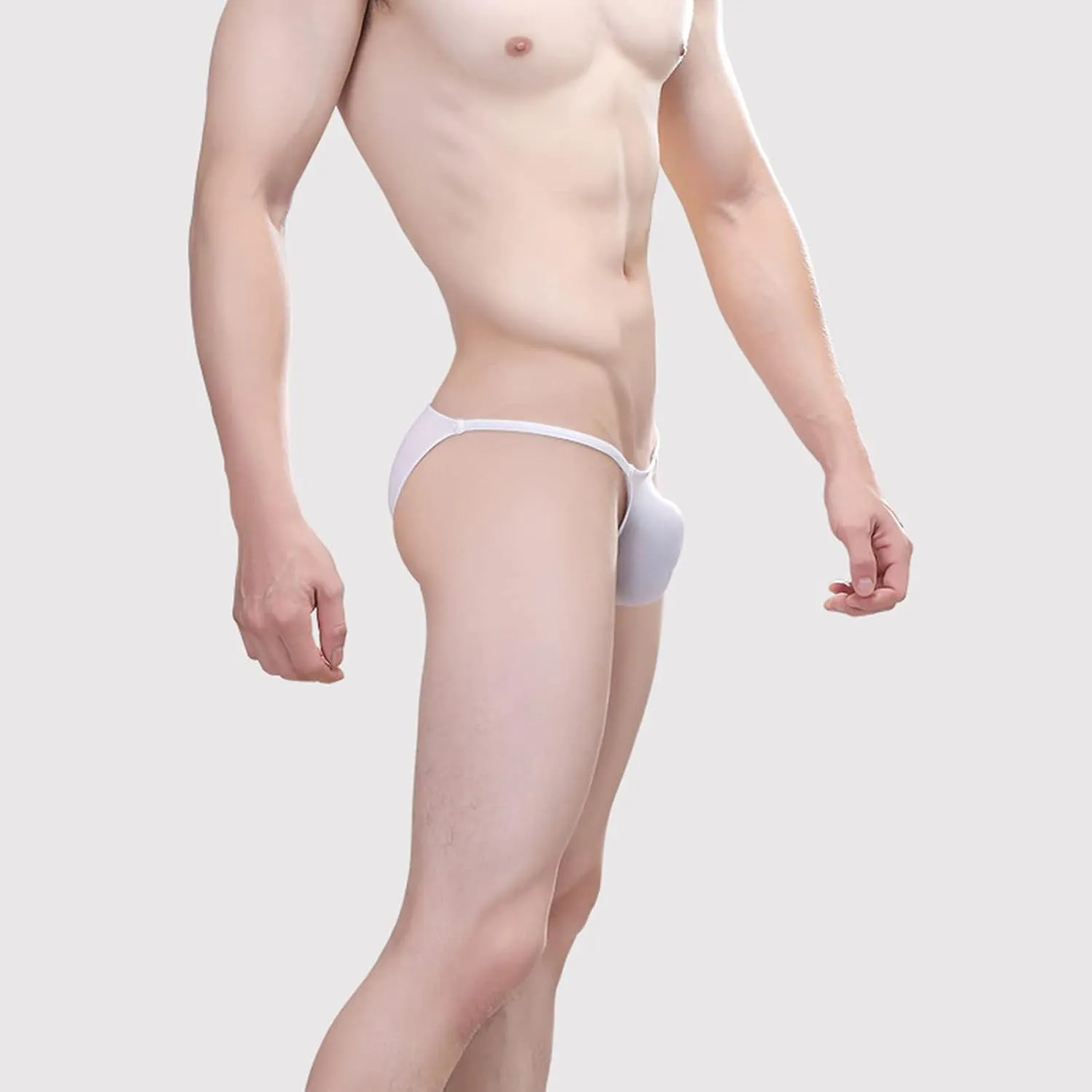 JEsilunmaMY Men's Ice Silk Thongs Low Waist Bulge Pouch G-Strings Briefs High Stretch Sexy Thin High Fork Underwear Lingerie