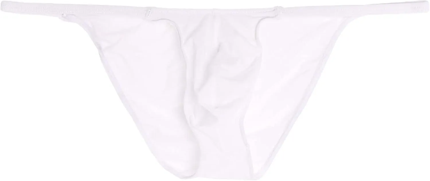 JEsilunmaMY Men's Ice Silk Thongs Low Waist Bulge Pouch G-Strings Briefs High Stretch Sexy Thin High Fork Underwear Lingerie
