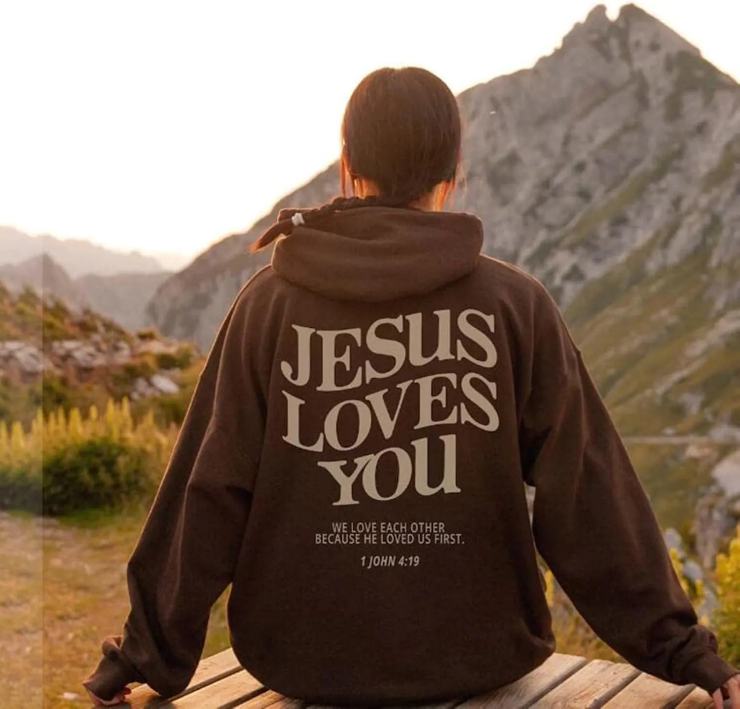 Jesus Loves You Hoodie Womens Christian Sweatshirt Christian Hoodies Oversized Jesus Sweatshirt Long Sleeve Pullover