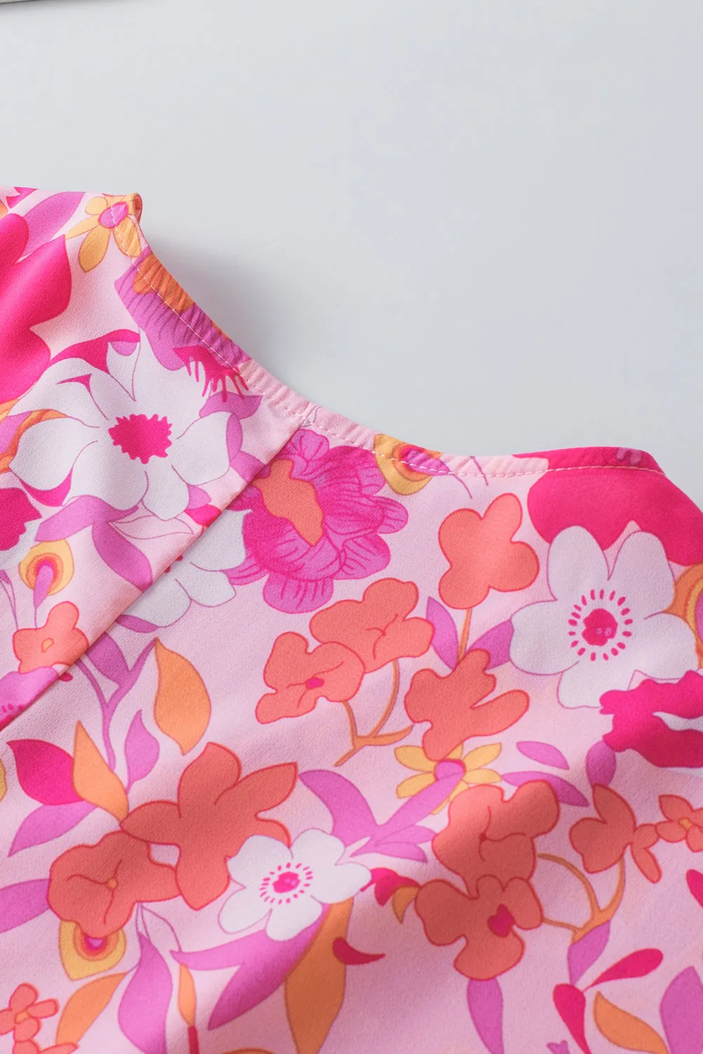 Kaiya Floral Print Ruffled Half Sleeve Plus Size Babydoll Blouse