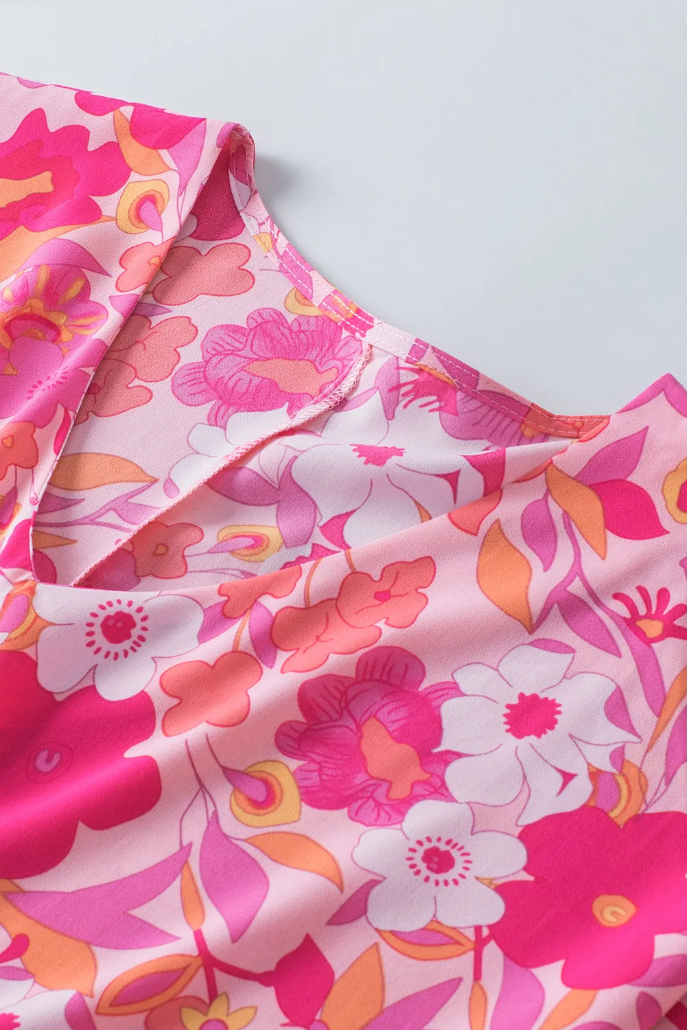 Kaiya Floral Print Ruffled Half Sleeve Plus Size Babydoll Blouse