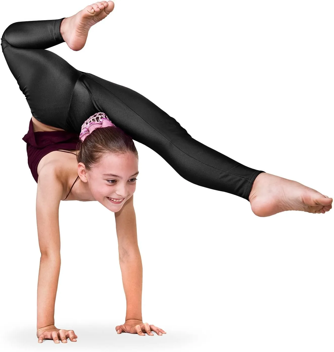Kids Girls Dance Pants Gymnastic Shiny Metallic Dance Leggings Skinny for Performances Costume