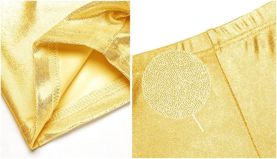 Kids Girls Dance Pants Gymnastic Shiny Metallic Dance Leggings Skinny for Performances Costume