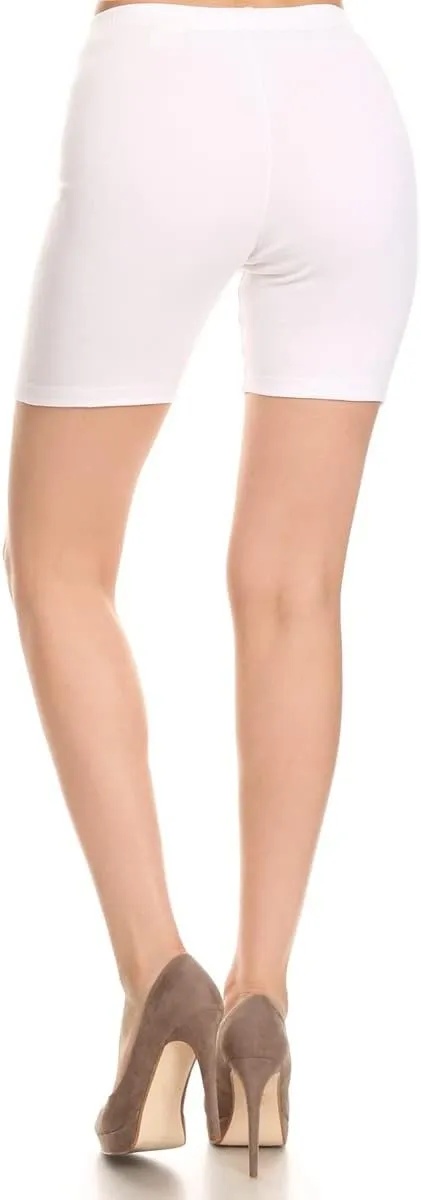 Leggings Depot Cotton Spandex Women's Biker Shorts for Yoga (Available in Plus Size)