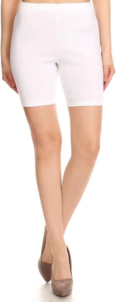 Leggings Depot Cotton Spandex Women's Biker Shorts for Yoga (Available in Plus Size)
