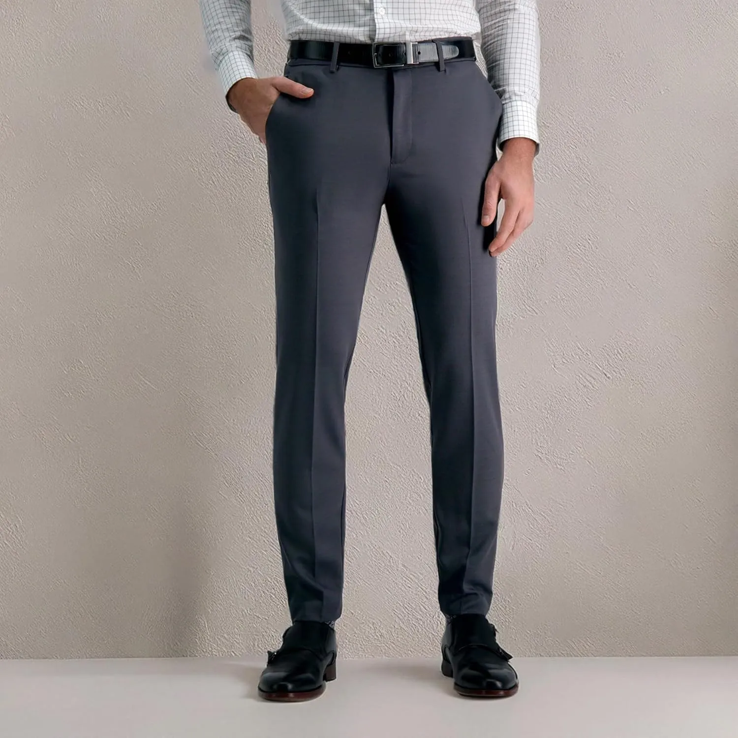 Louis Raphael Men's Skinny Fit Premium Stretch Gabardine Dress Pant