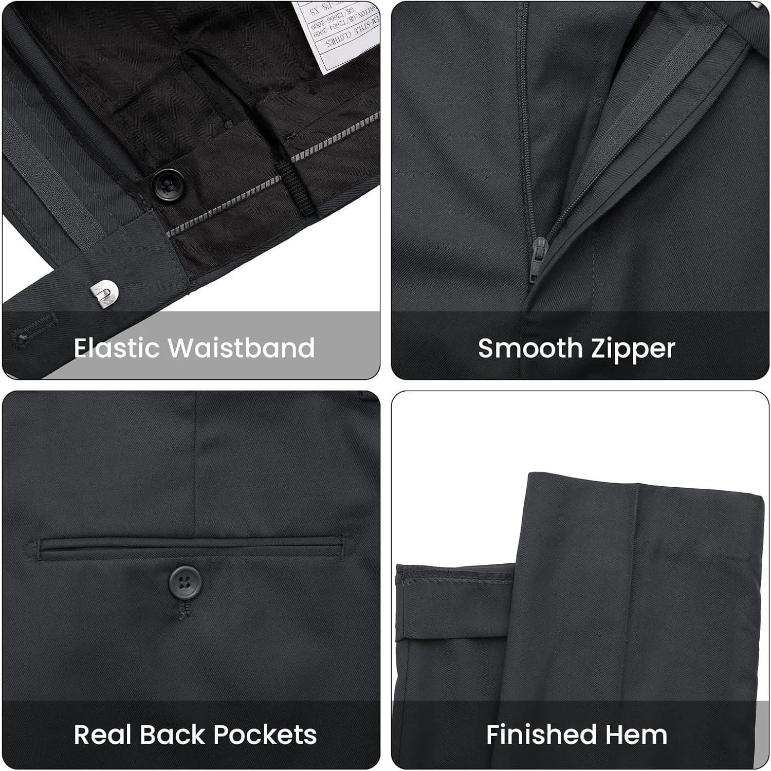 MAGE MALE Mens 3 Piece Slim Fit Suits Tuxedo Suit Set Prom Wedding Suits Two Button Blazer Jacket Vest Pants with Tie