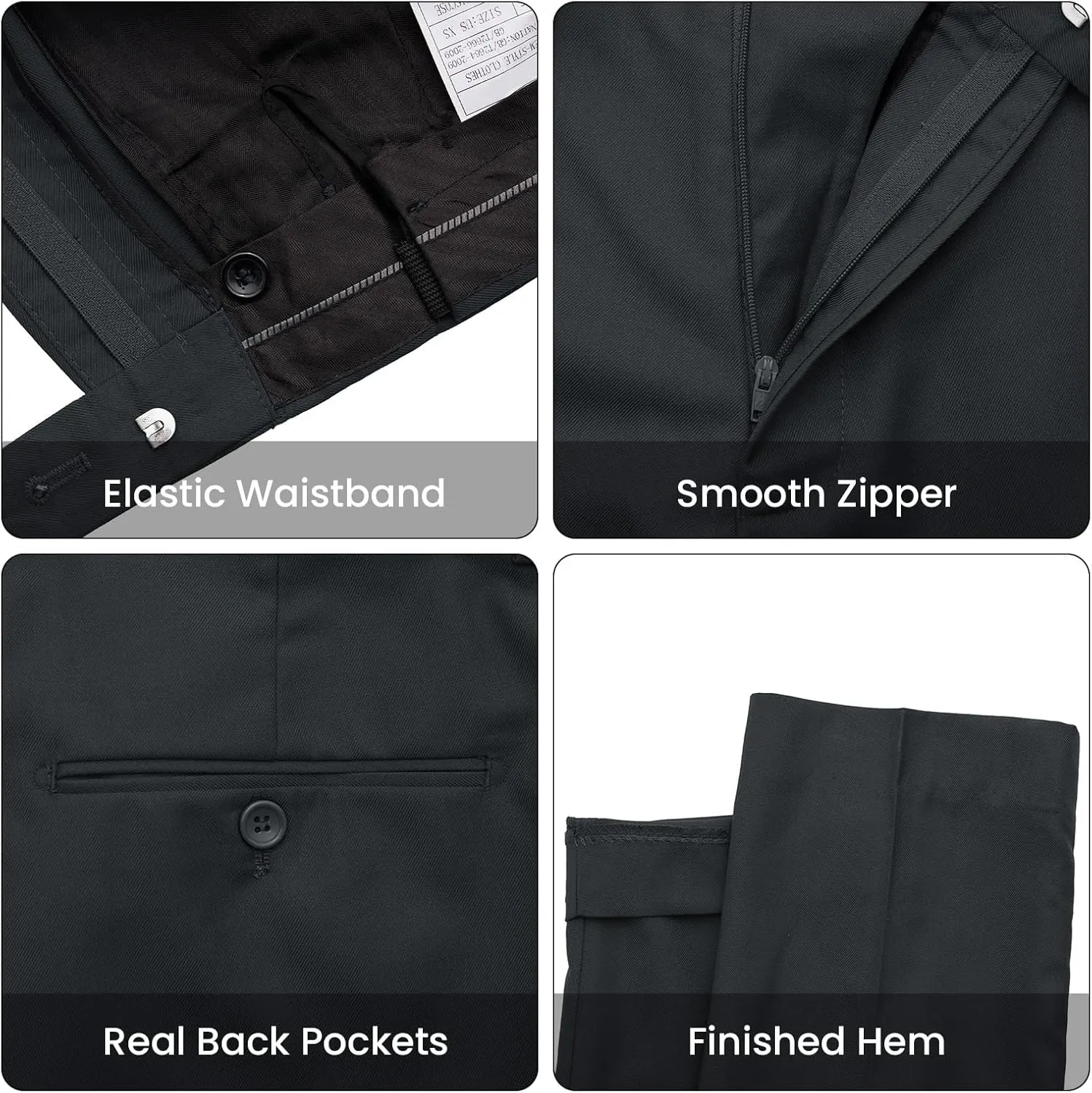 MAGE MALE Mens 3 Piece Slim Fit Suits Tuxedo Suit Set Prom Wedding Suits Two Button Blazer Jacket Vest Pants with Tie
