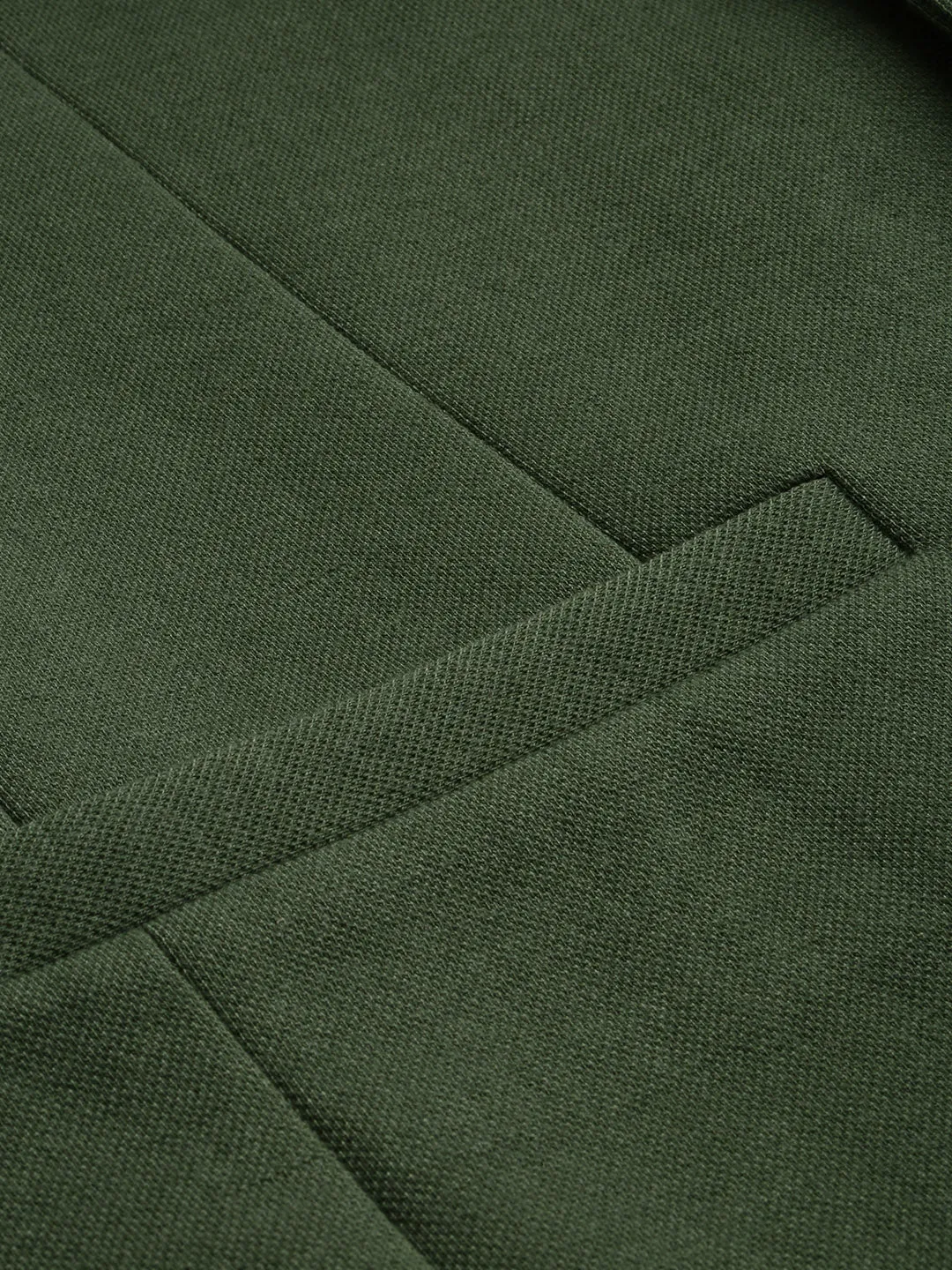 Men Green Slim-Fit Single Breasted Blazer