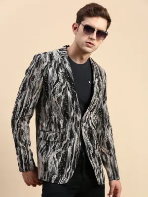 Men Multi Printed Slim-Fit Single Breasted Blazer