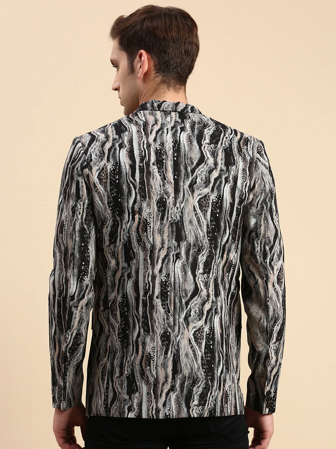 Men Multi Printed Slim-Fit Single Breasted Blazer