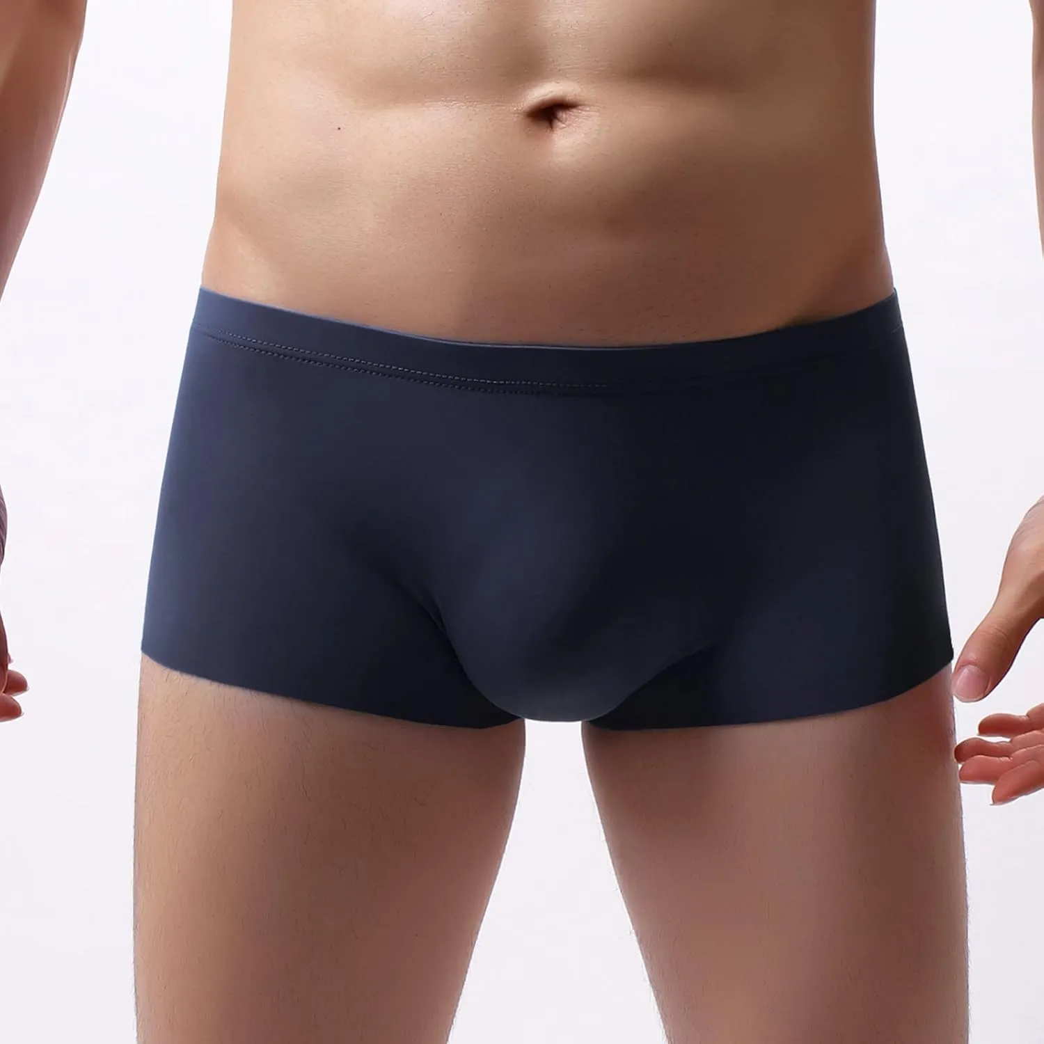 Men Underwear Men's Boxer Briefs Regular Long Spandex Knit Boxer