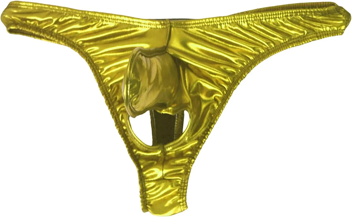 Men's Patent Leather Cutout Briefs Athletic Supporters Sexy G Strings Thongs Sexy Mini T Back Pack Jockstrap Underwear