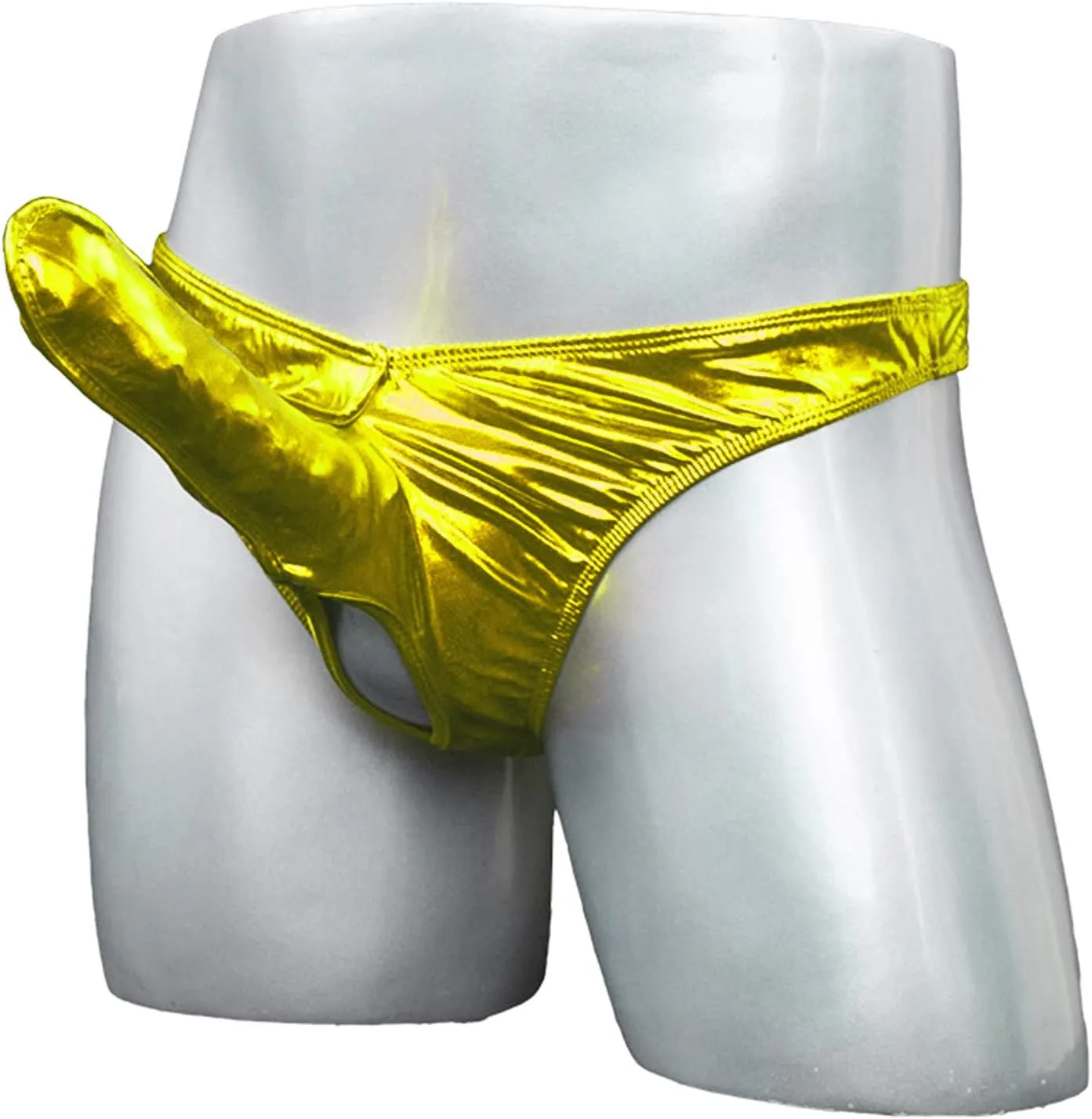 Men's Patent Leather Cutout Briefs Athletic Supporters Sexy G Strings Thongs Sexy Mini T Back Pack Jockstrap Underwear