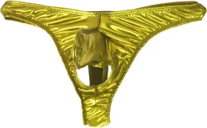 Men's Patent Leather Cutout Briefs Athletic Supporters Sexy G Strings Thongs Sexy Mini T Back Pack Jockstrap Underwear