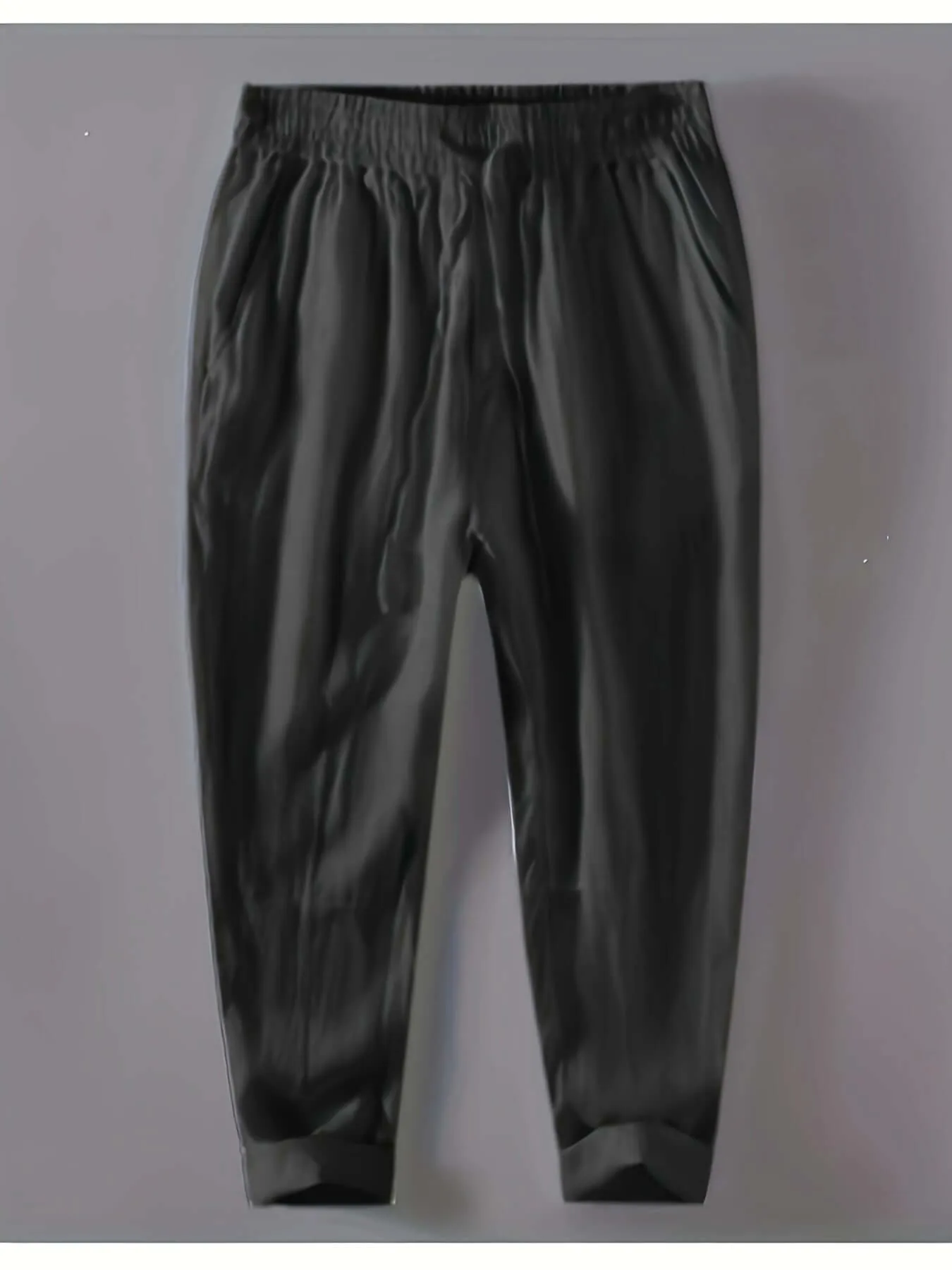 Men's Relaxed Fit Trousers: Breathable Cotton Linen Blend