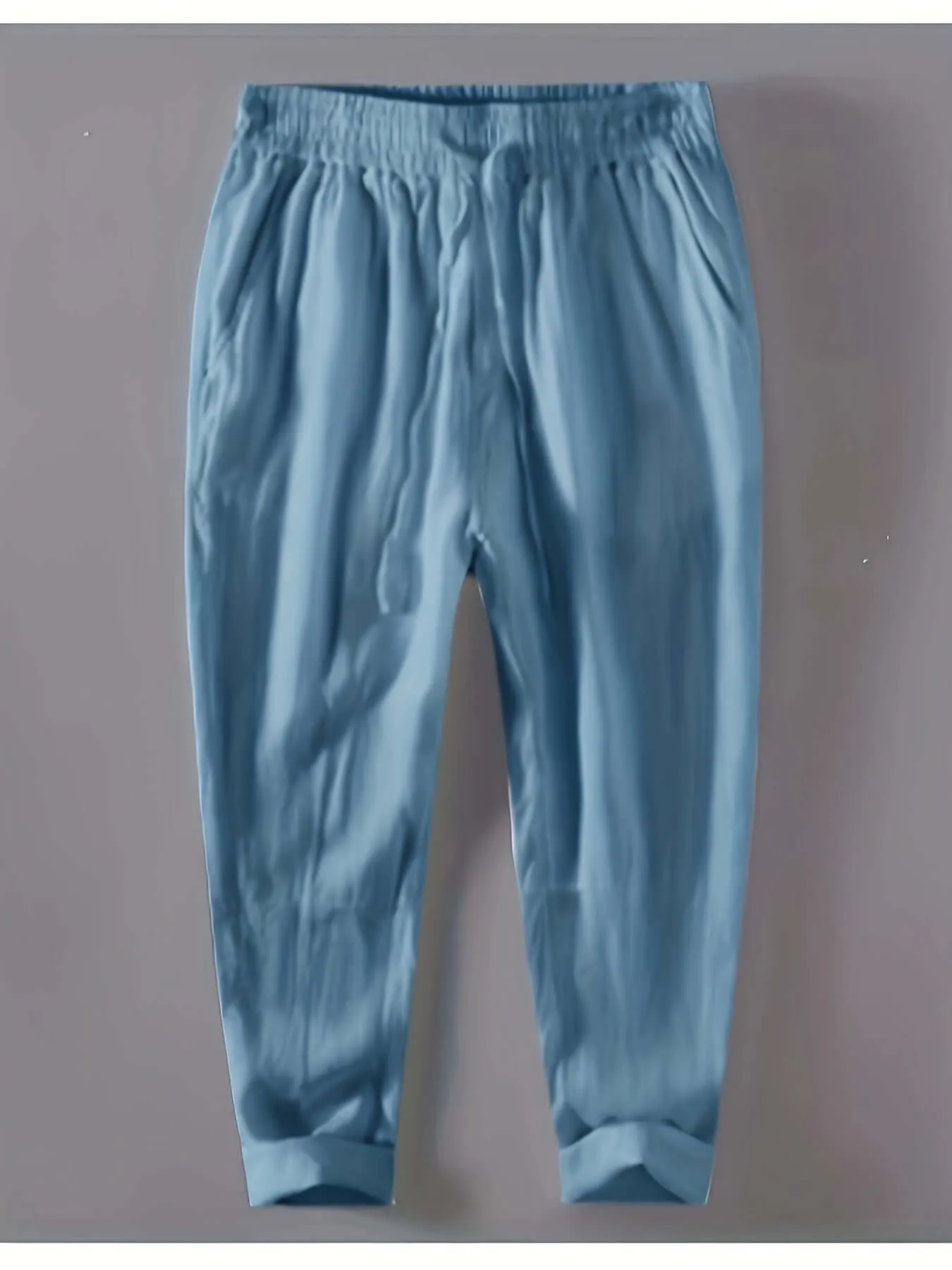 Men's Relaxed Fit Trousers: Breathable Cotton Linen Blend