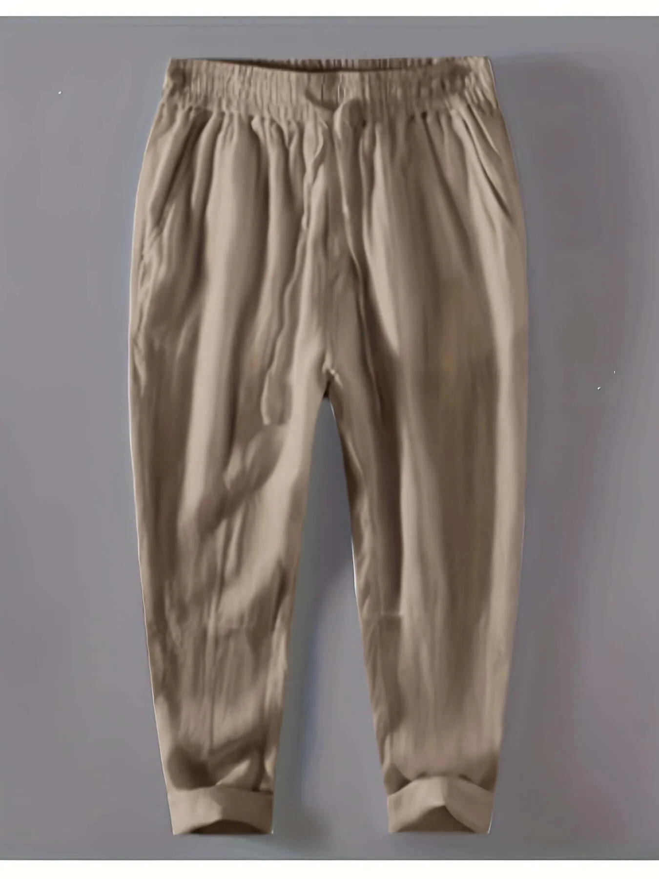 Men's Relaxed Fit Trousers: Breathable Cotton Linen Blend
