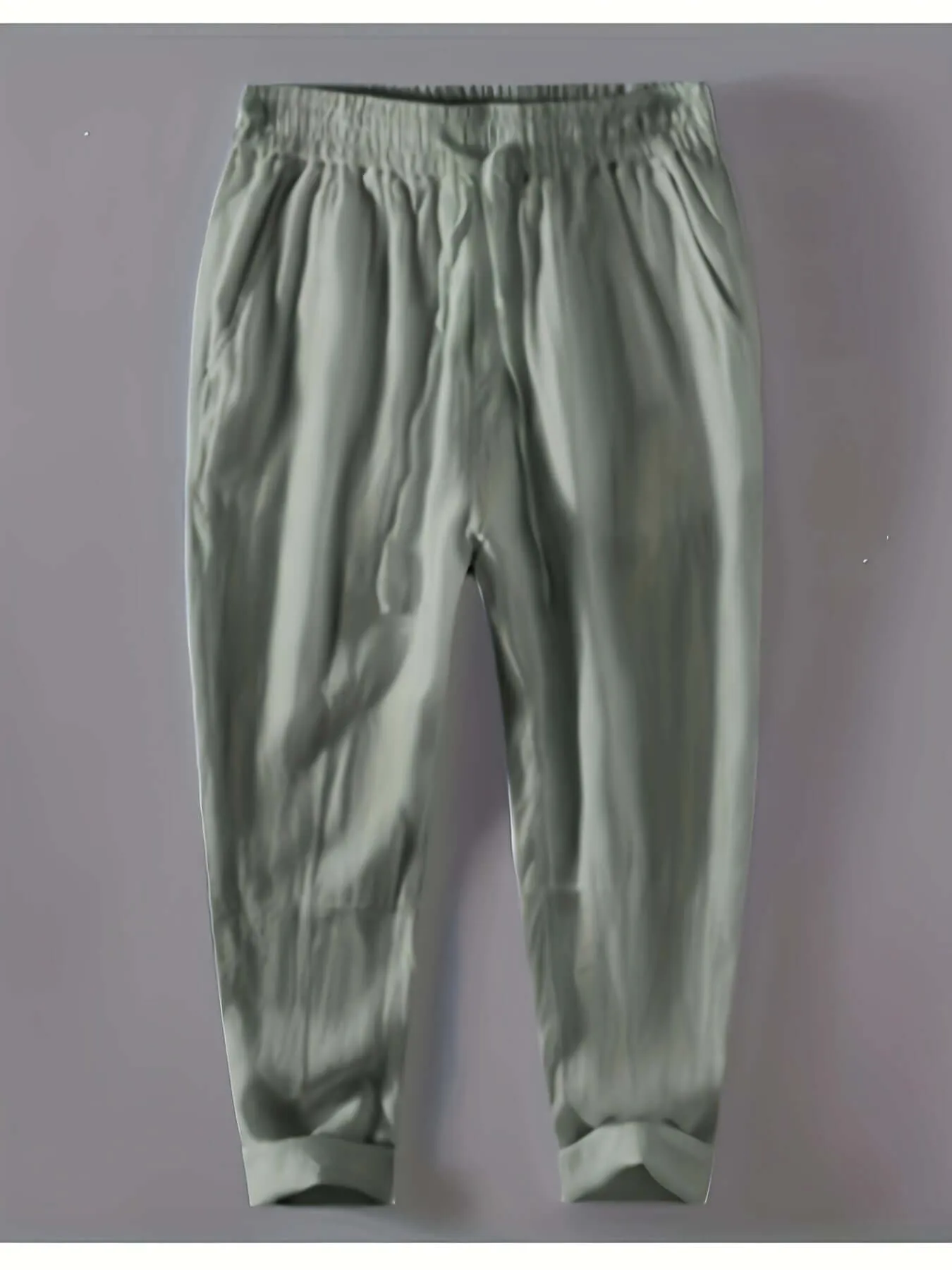 Men's Relaxed Fit Trousers: Breathable Cotton Linen Blend