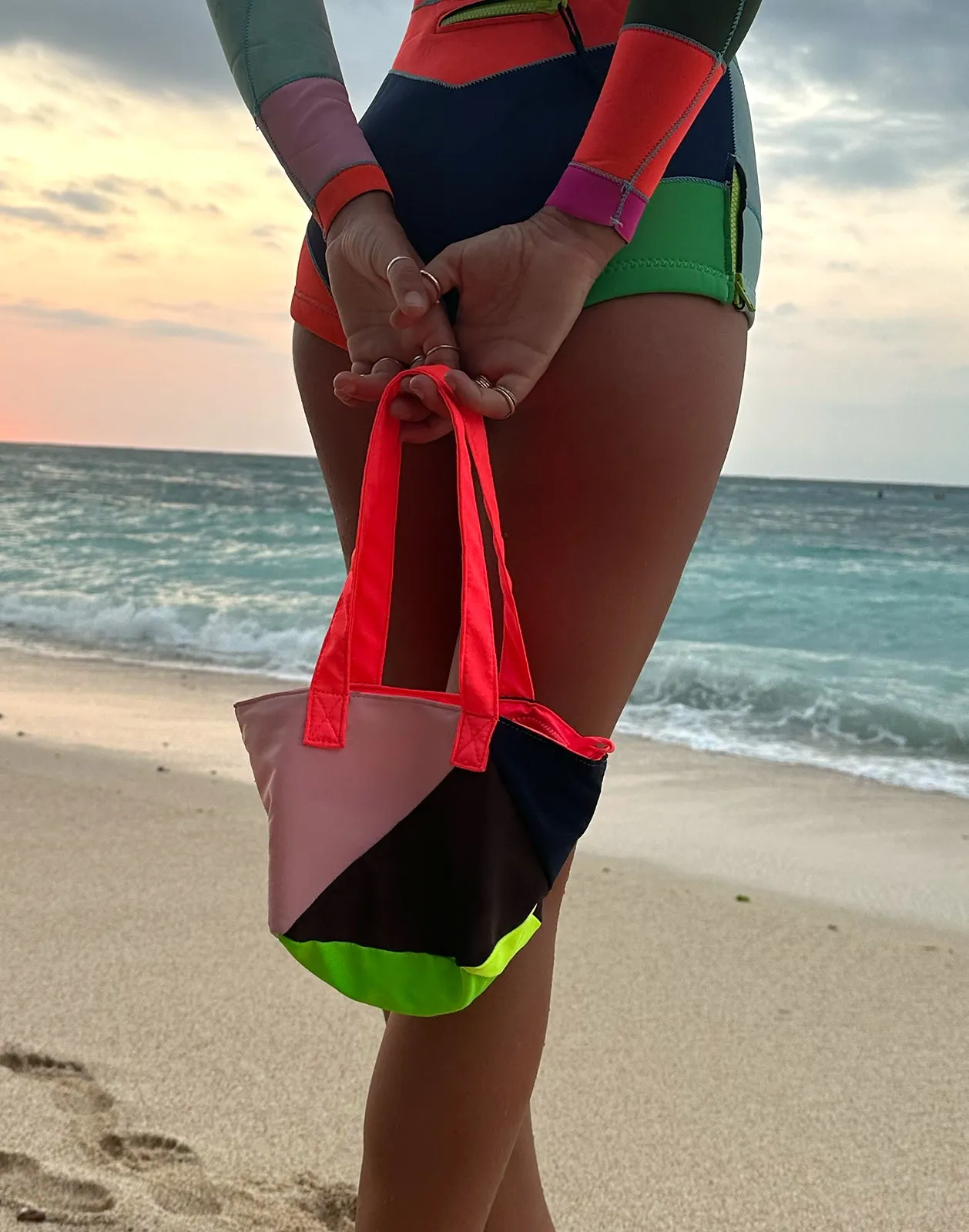 Mini Colorblock Nylon Tote