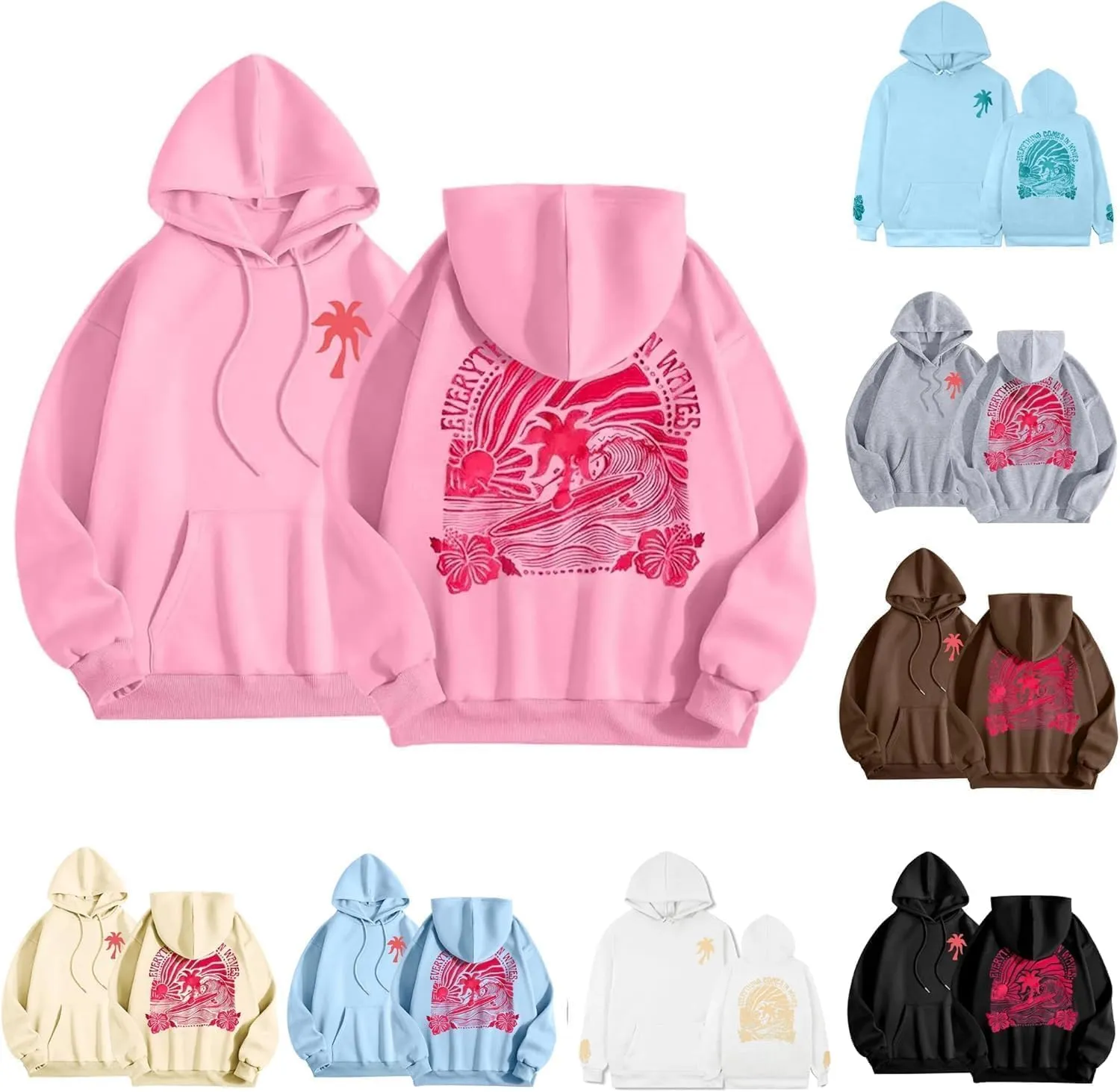 MOLERFO Women Y2k Graphic Hoodies Preppy Hoodies Cute Oversized Sweatshirts Pullover Sweater Hooded