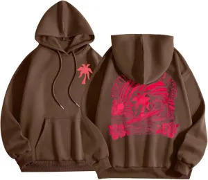 MOLERFO Women Y2k Graphic Hoodies Preppy Hoodies Cute Oversized Sweatshirts Pullover Sweater Hooded