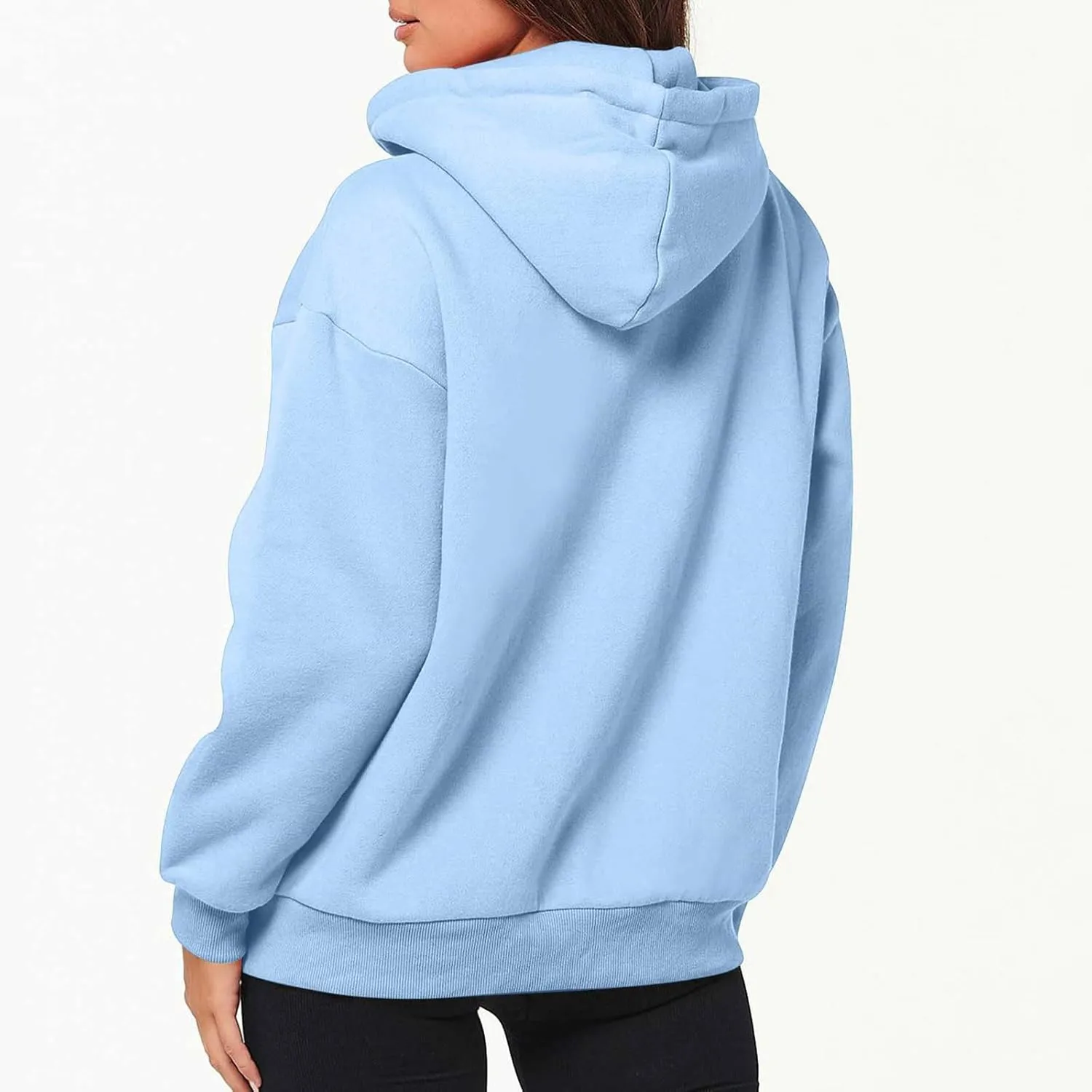 nerohusy Women's Cute Hoodies Girl Fall 2023 Jacket Oversized Sweatshirts Casual Drawstring Zip Up Y2K Hoodie with Pocket