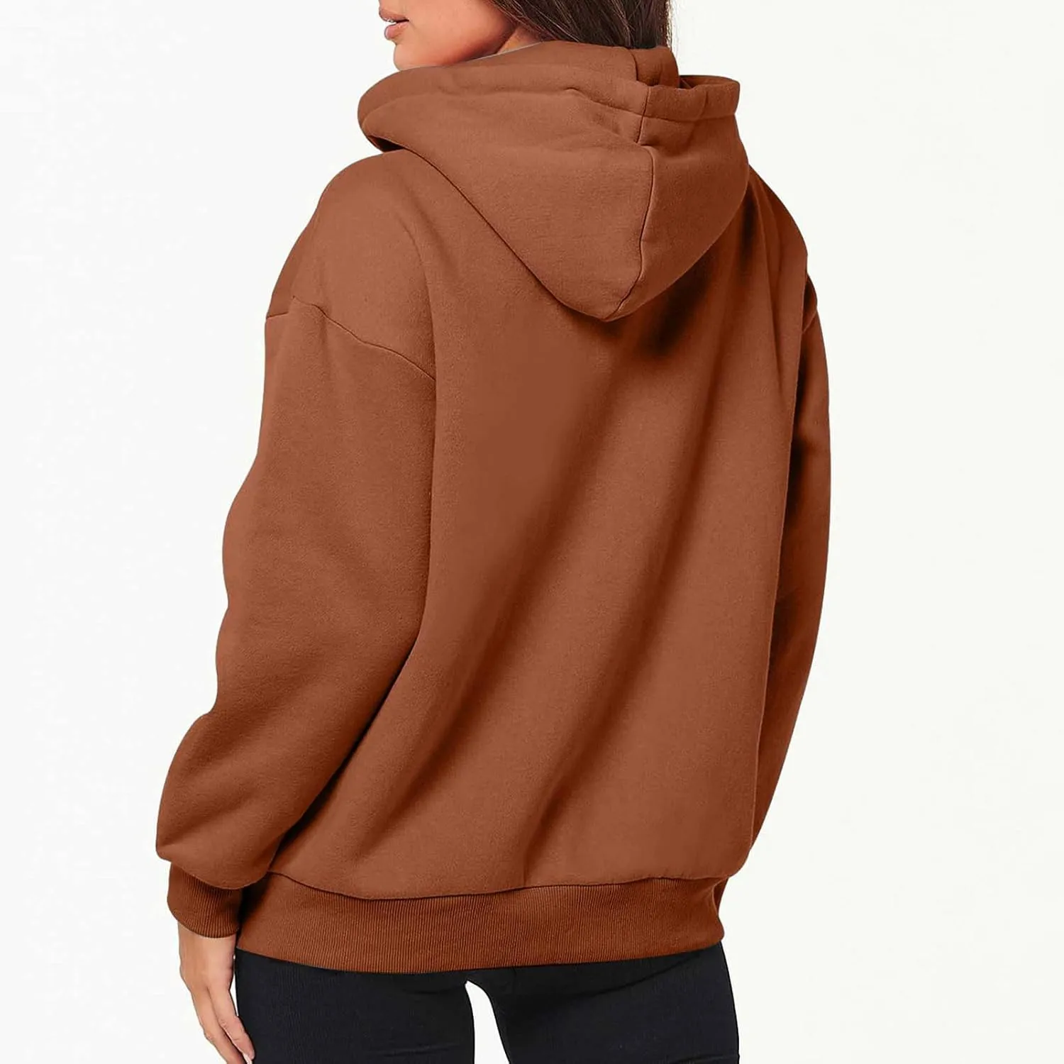 nerohusy Women's Cute Hoodies Girl Fall 2023 Jacket Oversized Sweatshirts Casual Drawstring Zip Up Y2K Hoodie with Pocket