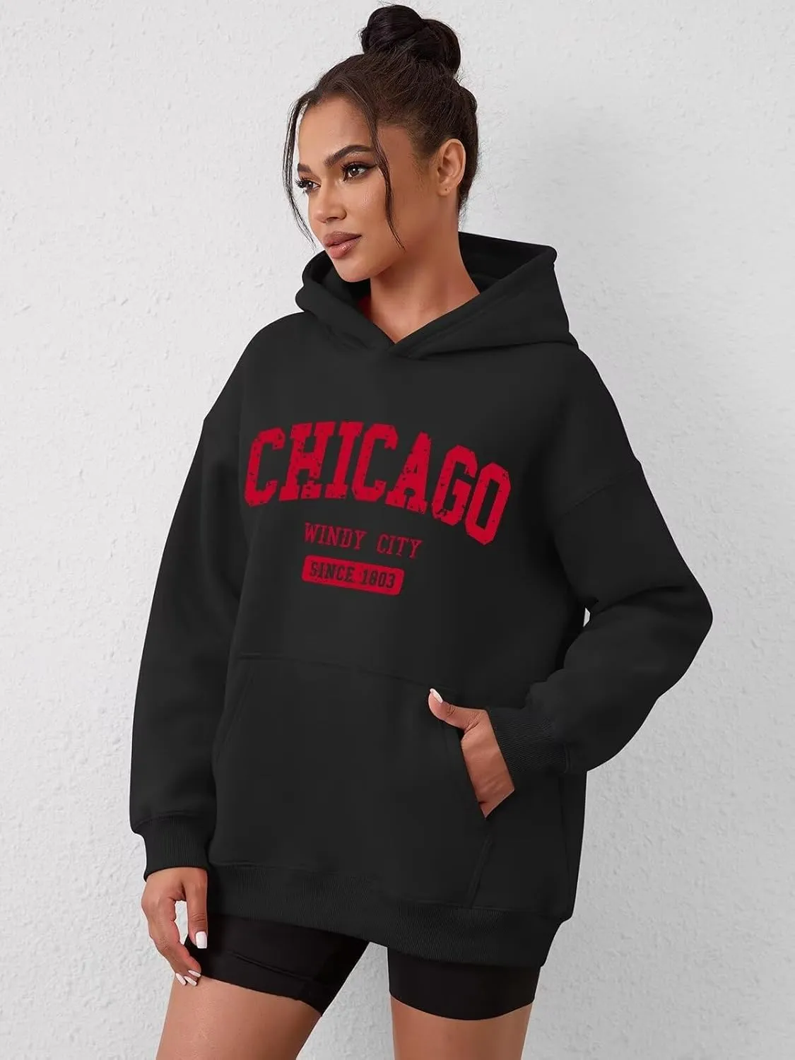 ORANDESIGNE Womens Oversized Letter Print Hoodies Graphic Fleece Sweatshirts Long Sleeve Pullover with Pocket 2025