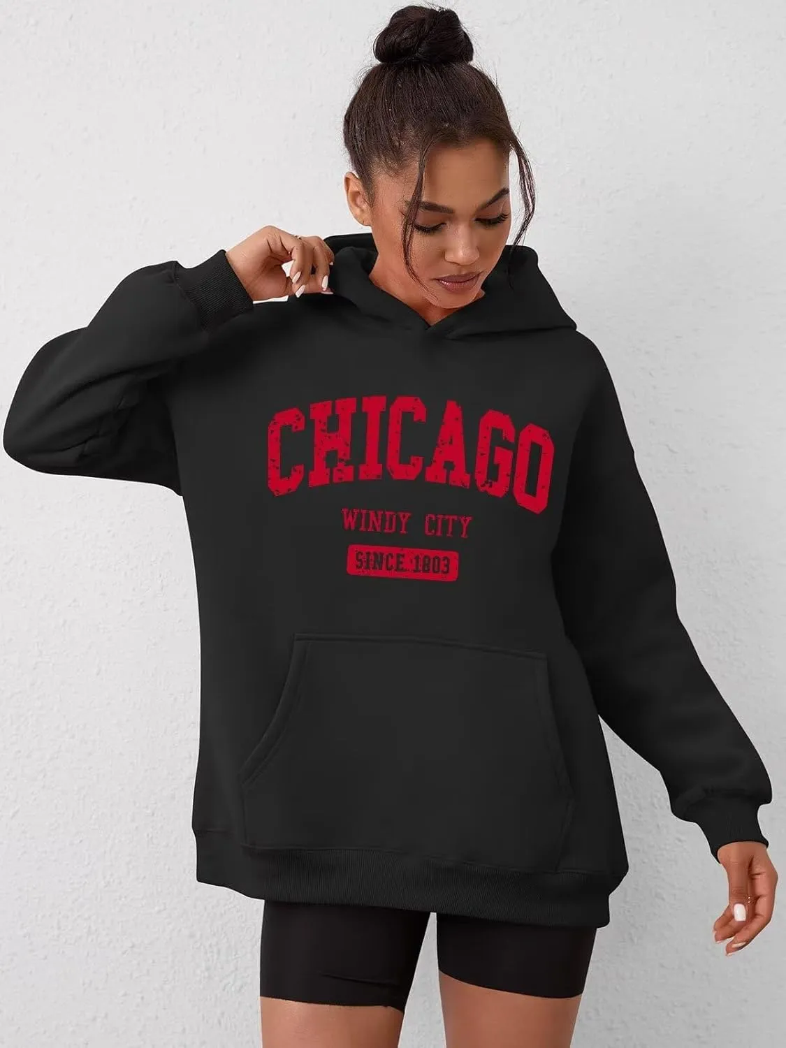 ORANDESIGNE Womens Oversized Letter Print Hoodies Graphic Fleece Sweatshirts Long Sleeve Pullover with Pocket 2025