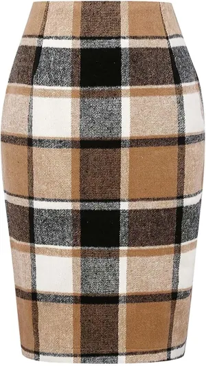 Plaid Skirts for Women 2025 Summer Fashion High Waisted Bodycon Pencil Skirt Mini A Line Stretch Elegant Dress Outfit