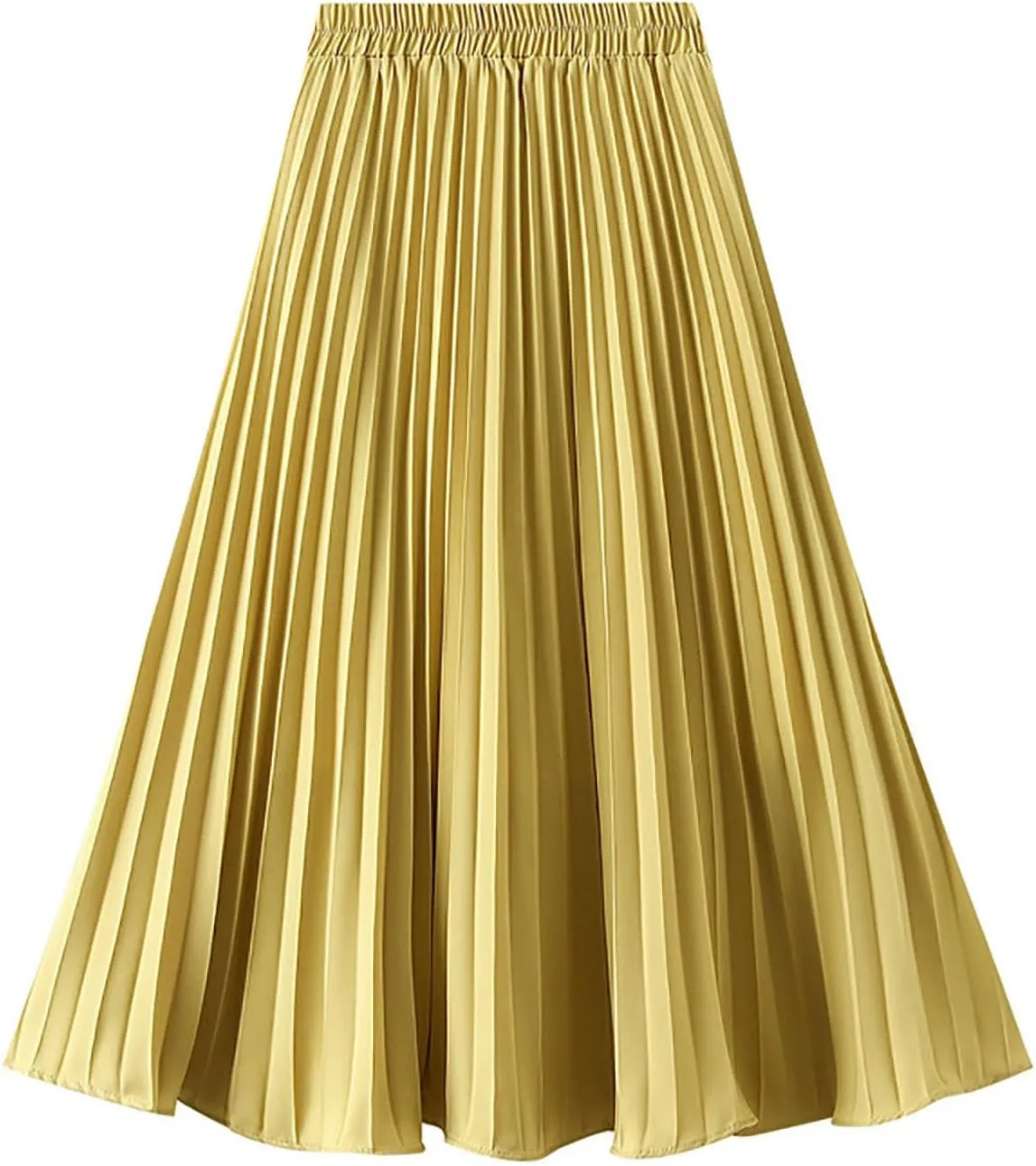 Pleated Skirts for Women 2024 Solid Color Spring Fall Midi Skirt High Waist A-Line Half Skirt Casual Flowy Skirts