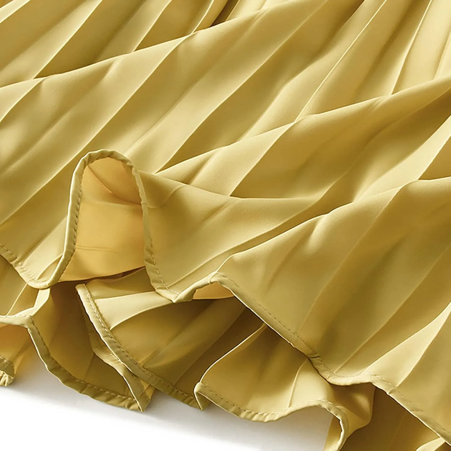 Pleated Skirts for Women 2024 Solid Color Spring Fall Midi Skirt High Waist A-Line Half Skirt Casual Flowy Skirts