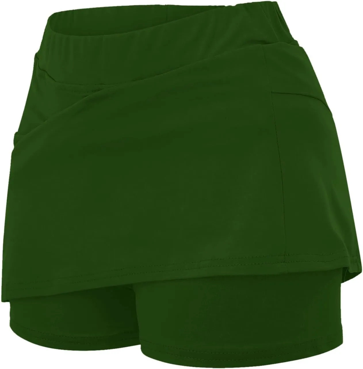 Plus Size Swim Skirt Womens Casual Solid Tennis Pocket Skirt Yoga Sport Active Skirt Shorts Skirt Costume Skater