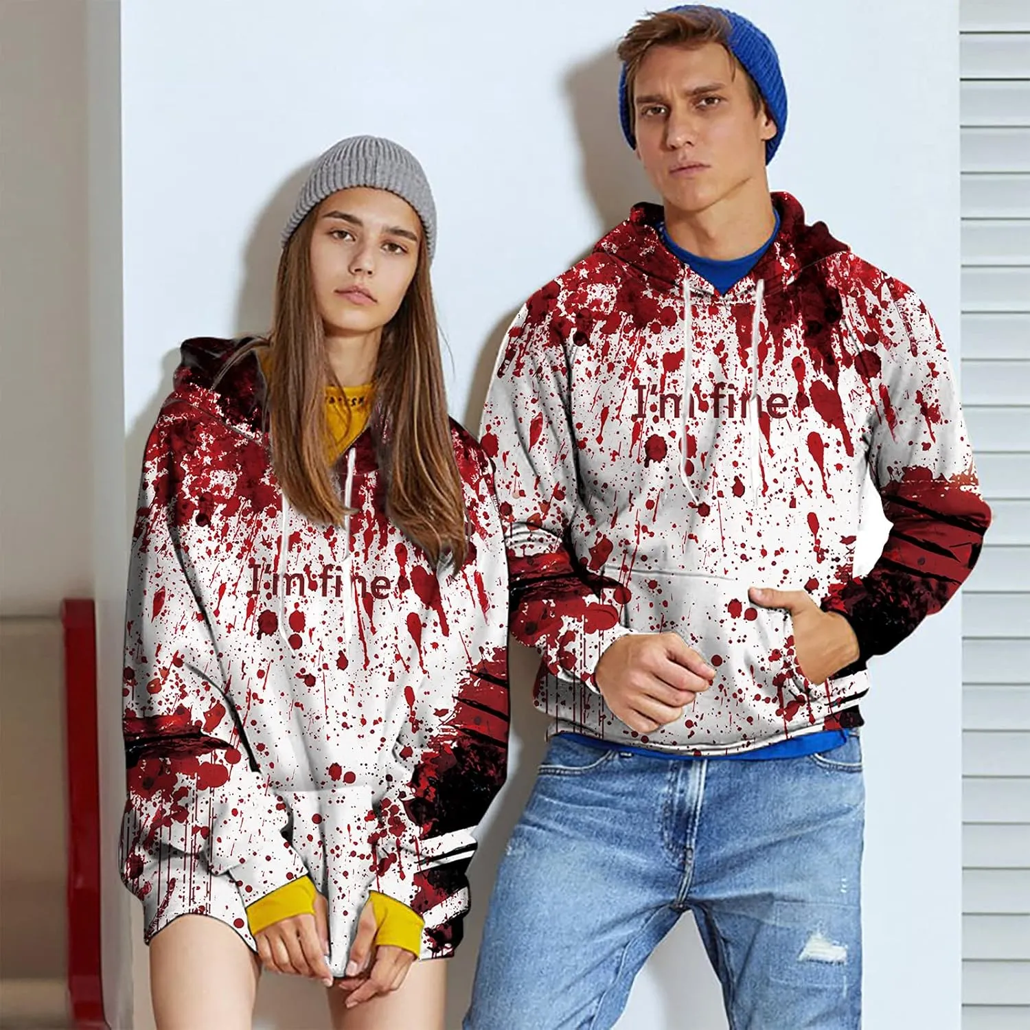 RAISEVERN Hoodies for Men Women 3D Graphic Fleece Sweatshirts Pullover Novelty Cool Funny Hoody Hooded With Pockets