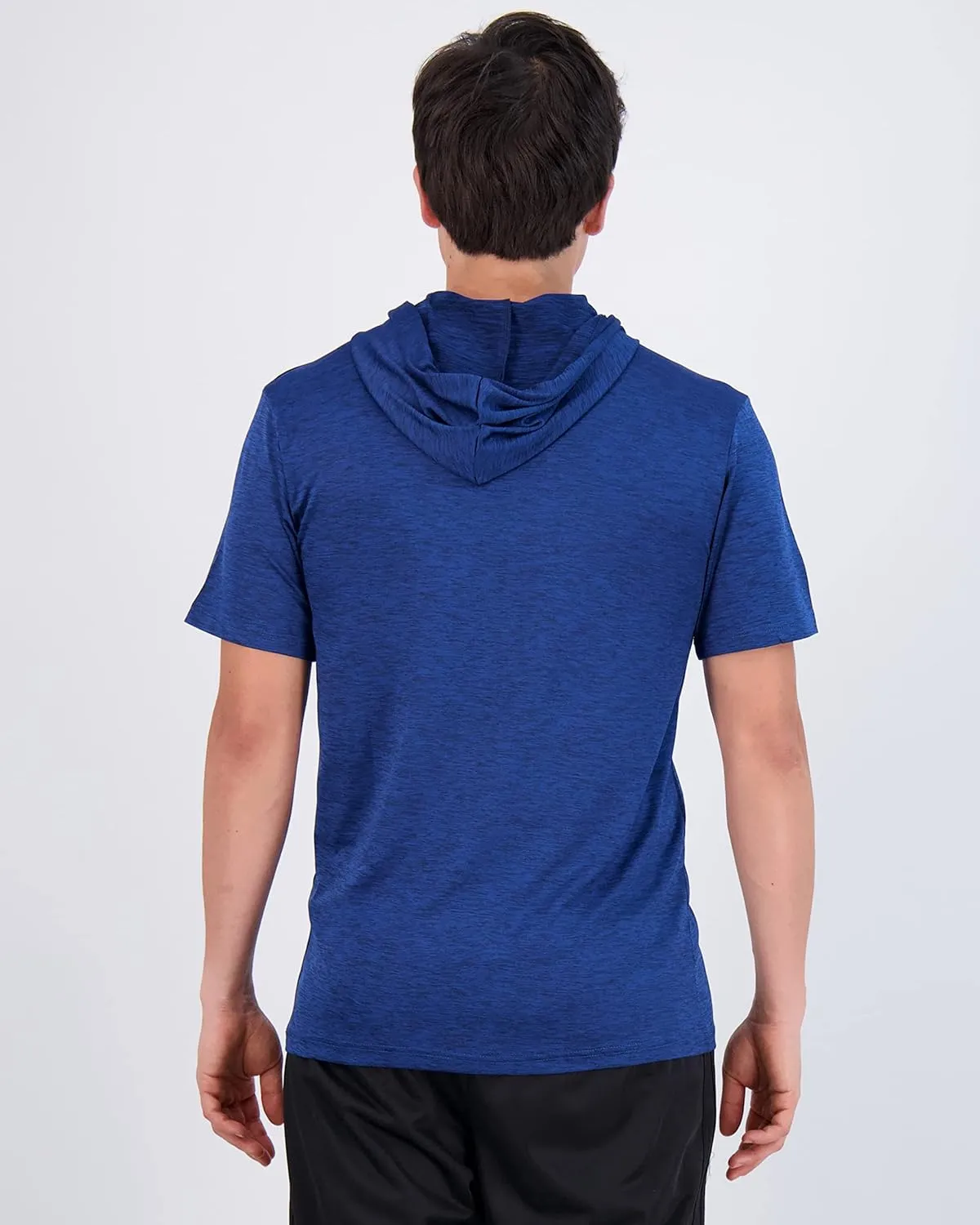 Real Essentials 3 Pack: Men's Dry Fit Short Sleeve Active Athletic Hoodie Pullover Sweatshirt (Available in Big & Tall)