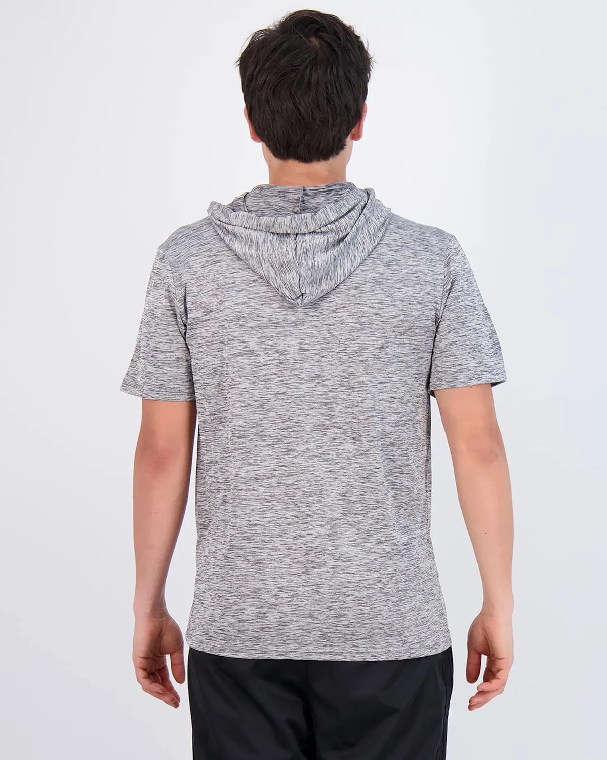 Real Essentials 3 Pack: Men's Dry Fit Short Sleeve Active Athletic Hoodie Pullover Sweatshirt (Available in Big & Tall)