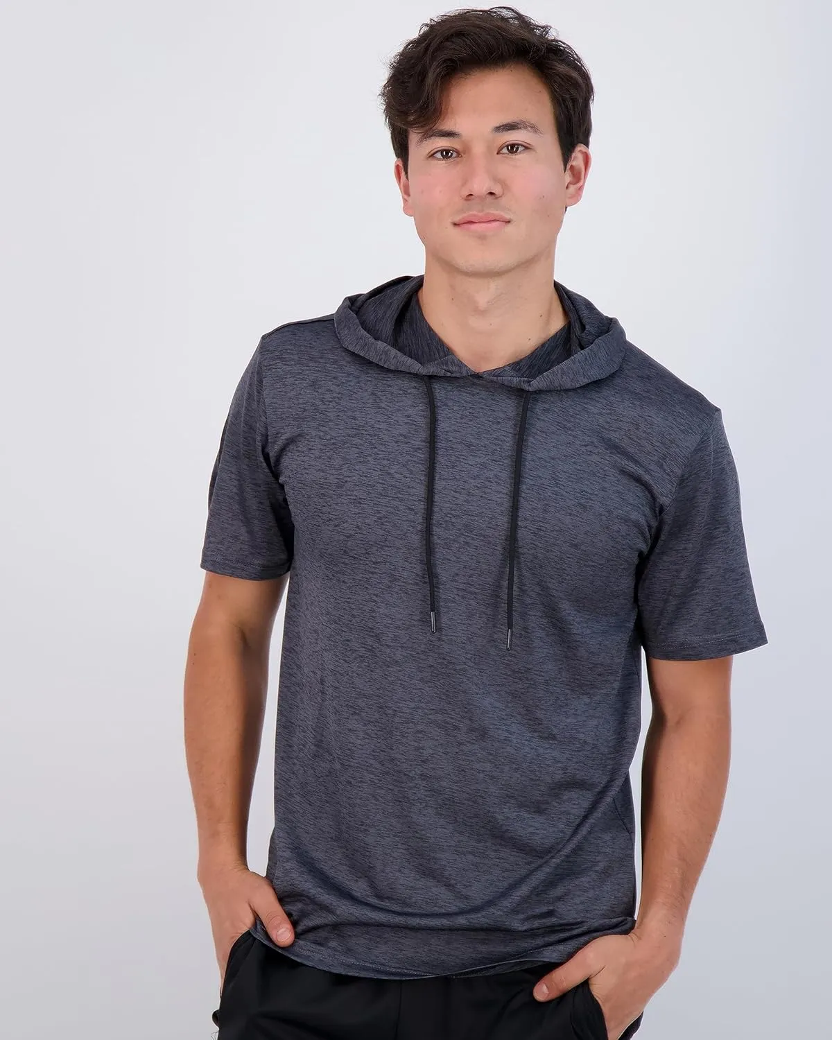 Real Essentials 3 Pack: Men's Dry Fit Short Sleeve Active Athletic Hoodie Pullover Sweatshirt (Available in Big & Tall)