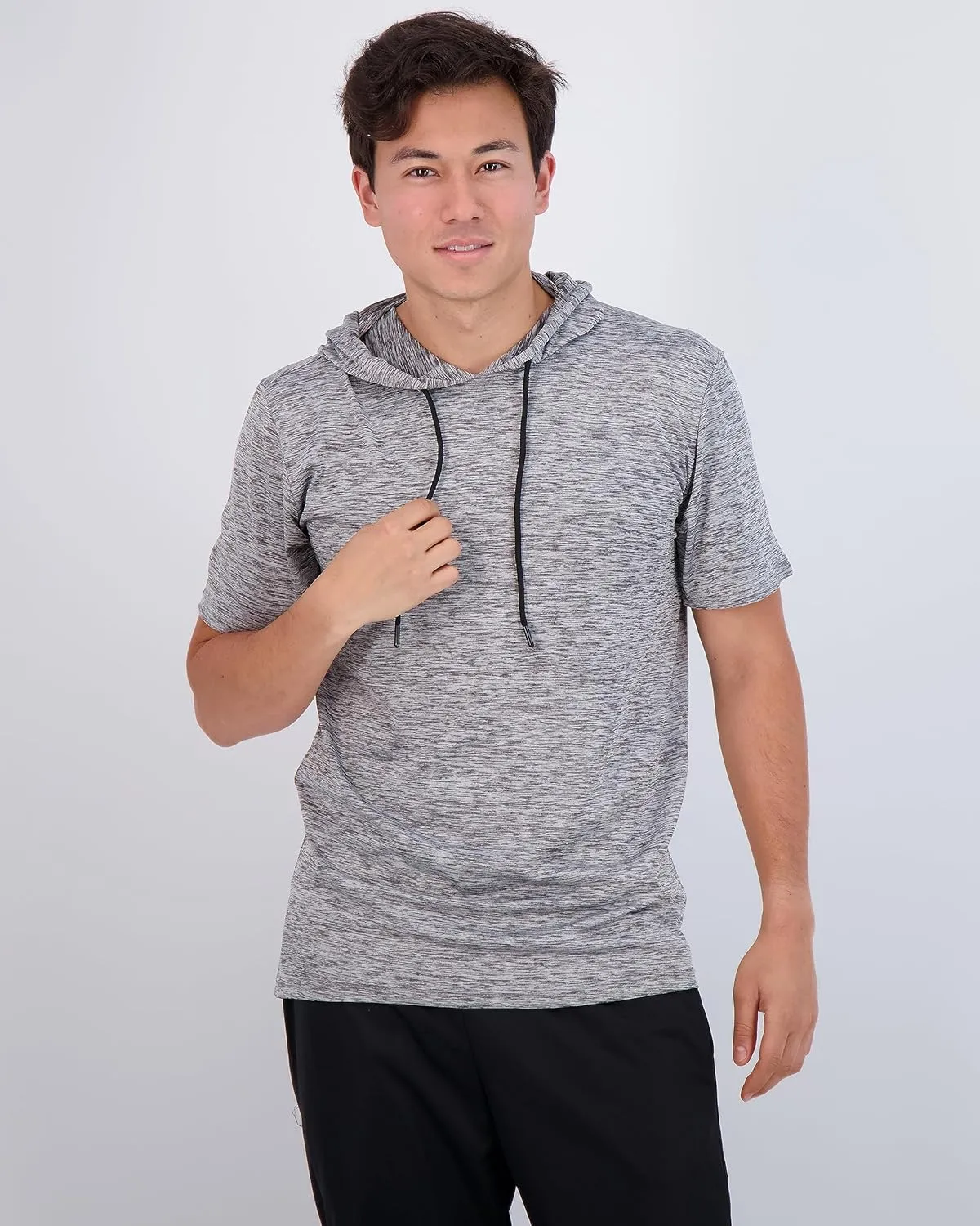 Real Essentials 3 Pack: Men's Dry Fit Short Sleeve Active Athletic Hoodie Pullover Sweatshirt (Available in Big & Tall)