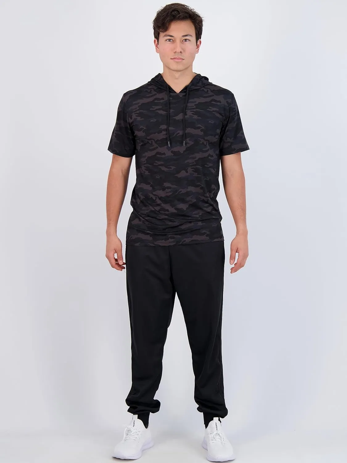 Real Essentials 3 Pack: Men's Dry Fit Short Sleeve Active Athletic Hoodie Pullover Sweatshirt (Available in Big & Tall)