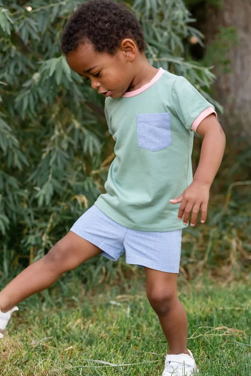 Ringer Pocket Tee, Clover
