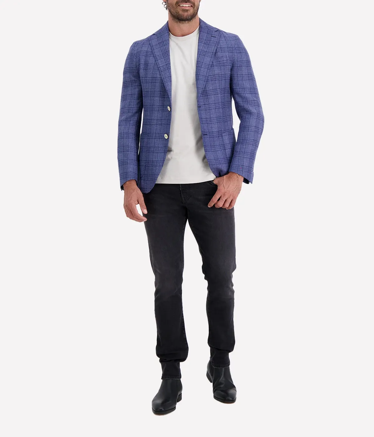 Single Breasted Soft Jacket in Blue