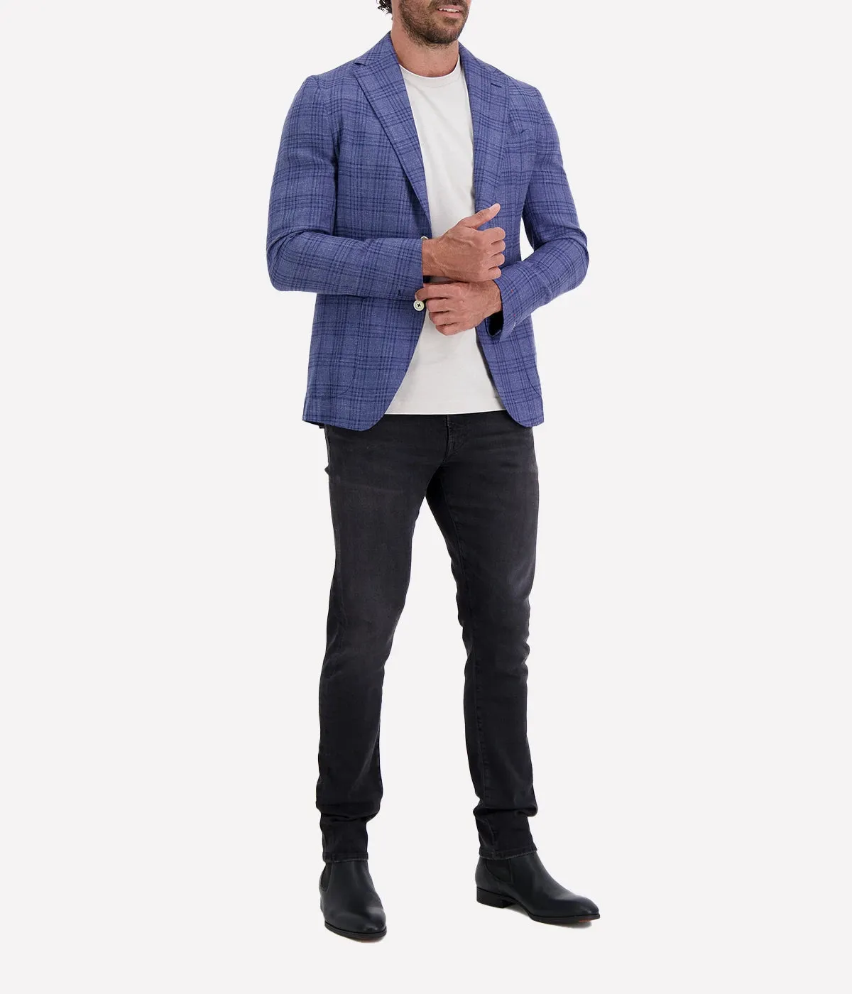 Single Breasted Soft Jacket in Blue