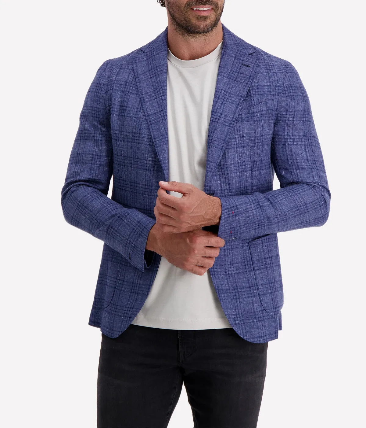 Single Breasted Soft Jacket in Blue