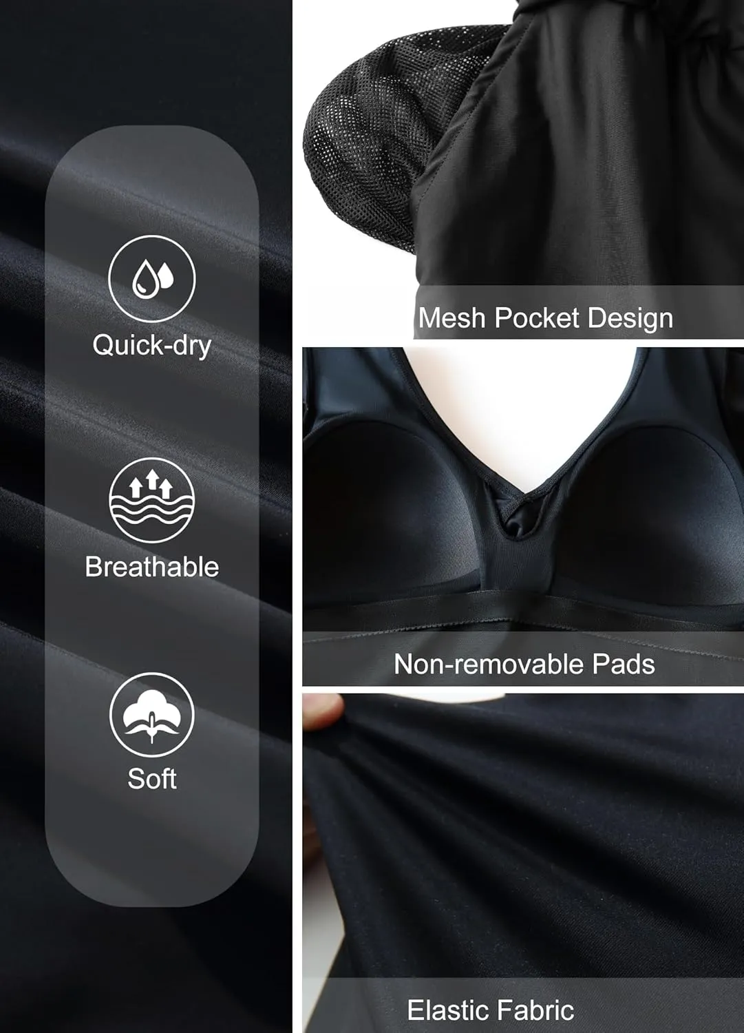 Smismivo Romper Swimsuits with Built in Bra and Pockets for Women Modest One Piece Swim Suit Shorts 2025 Boyleg Swimwear
