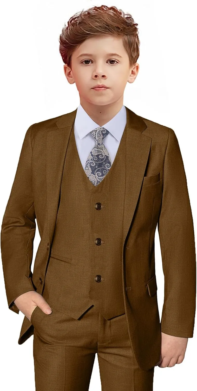 Suits for Boy Slim Fit Formal Dress Outfit Toddler Suit Blazer Vest Pants Kis Tuxedos