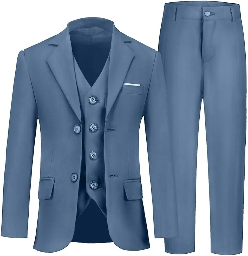 Suits for Boy Slim Fit Formal Dress Outfit Toddler Suit Blazer Vest Pants Kis Tuxedos