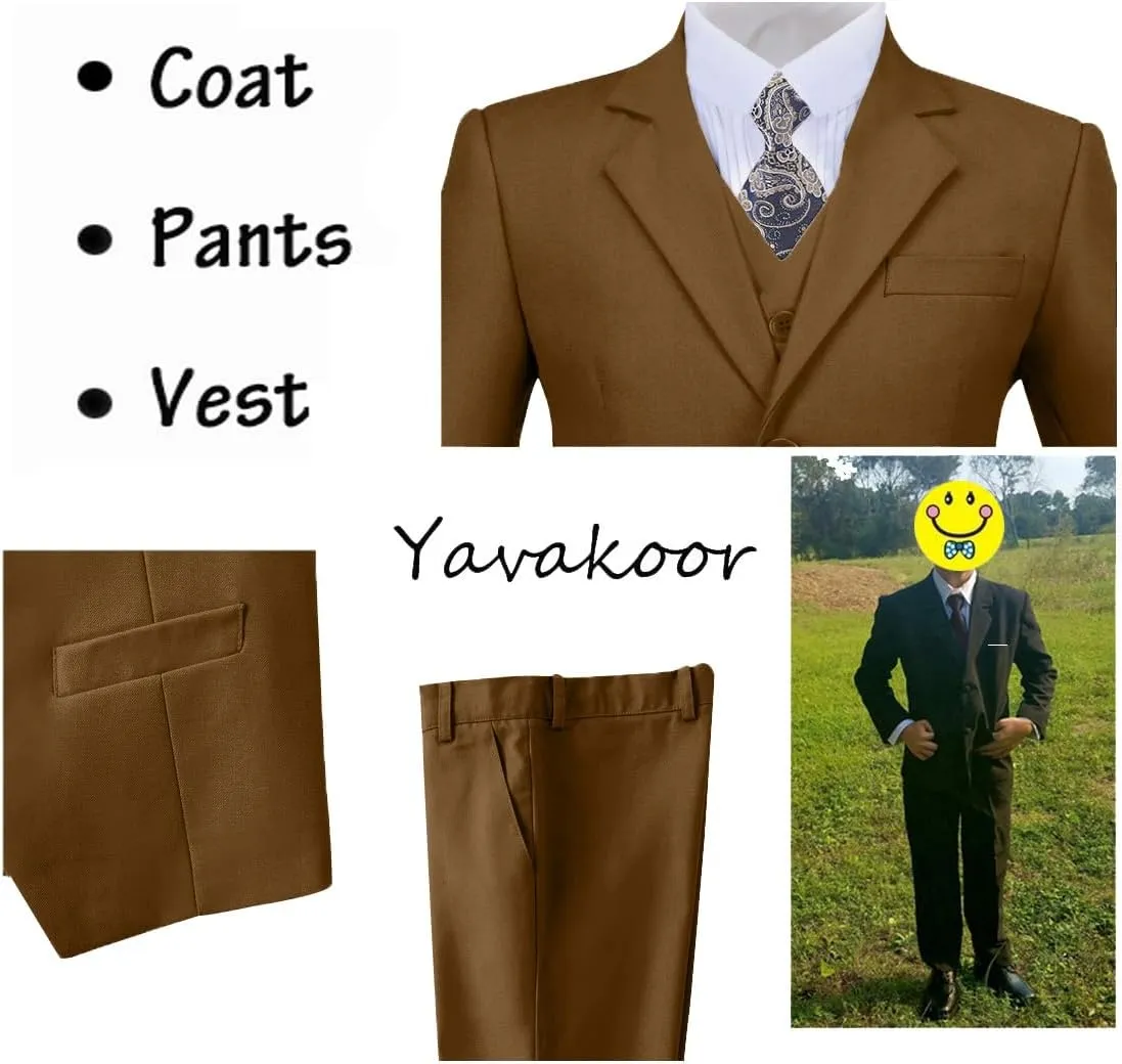 Suits for Boy Slim Fit Formal Dress Outfit Toddler Suit Blazer Vest Pants Kis Tuxedos