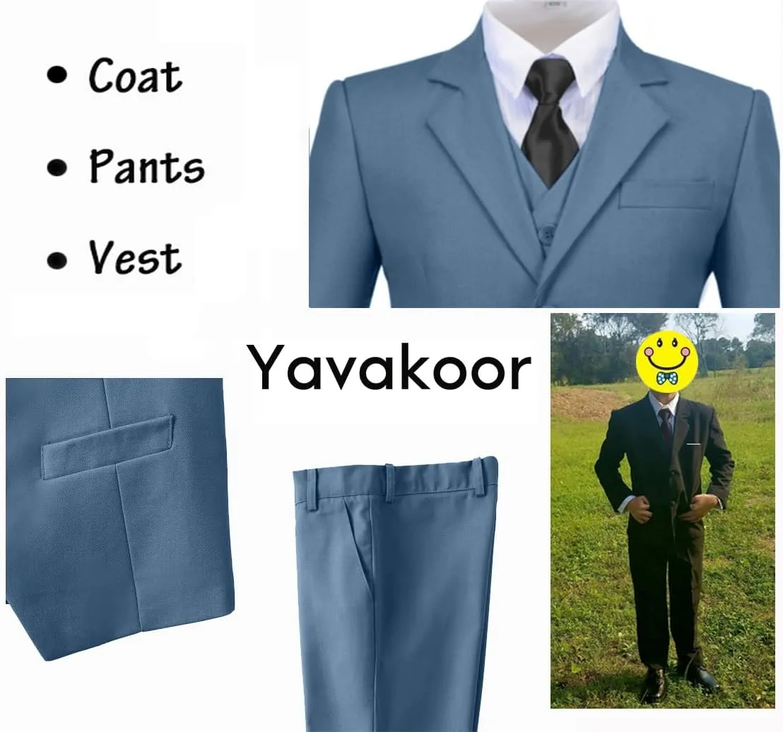 Suits for Boy Slim Fit Formal Dress Outfit Toddler Suit Blazer Vest Pants Kis Tuxedos